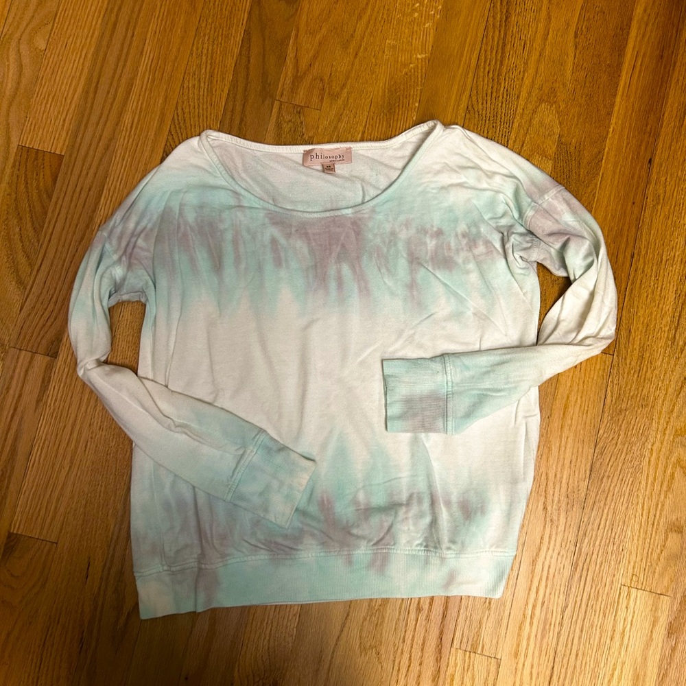 Worn once! Philosophy slouchy super soft cotton long sleeve top, size XS.